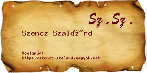 Szencz Szalárd névjegykártya
